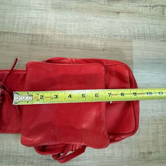 Vintage JW Hulme Co. Red Leather Concho Double Pocket Sling Saddle Bag main image 5